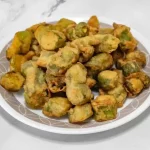 A plate of fried okra.